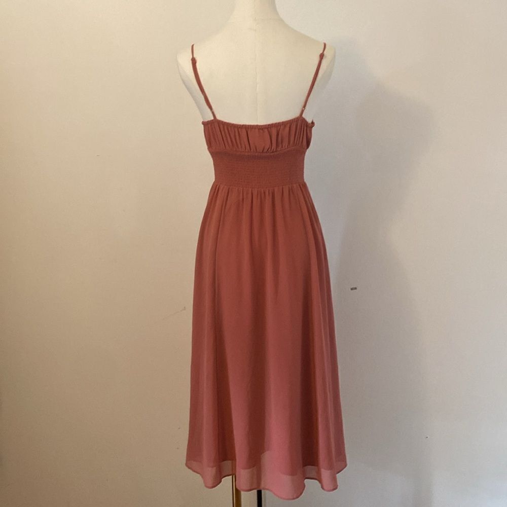 Aritzia Wilfred Genoa Smocked-waist Midi Dress Size Small - Picture 7 of 14